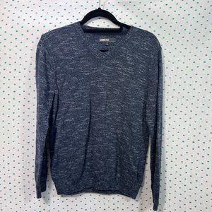 Commerce Heather Blue V-Neck Long Sleeve Pull-Over Sweater